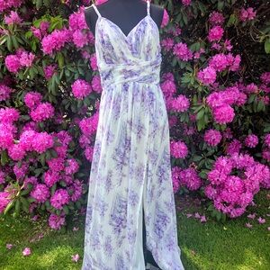 Elegant Purple Floral Maxi Dress